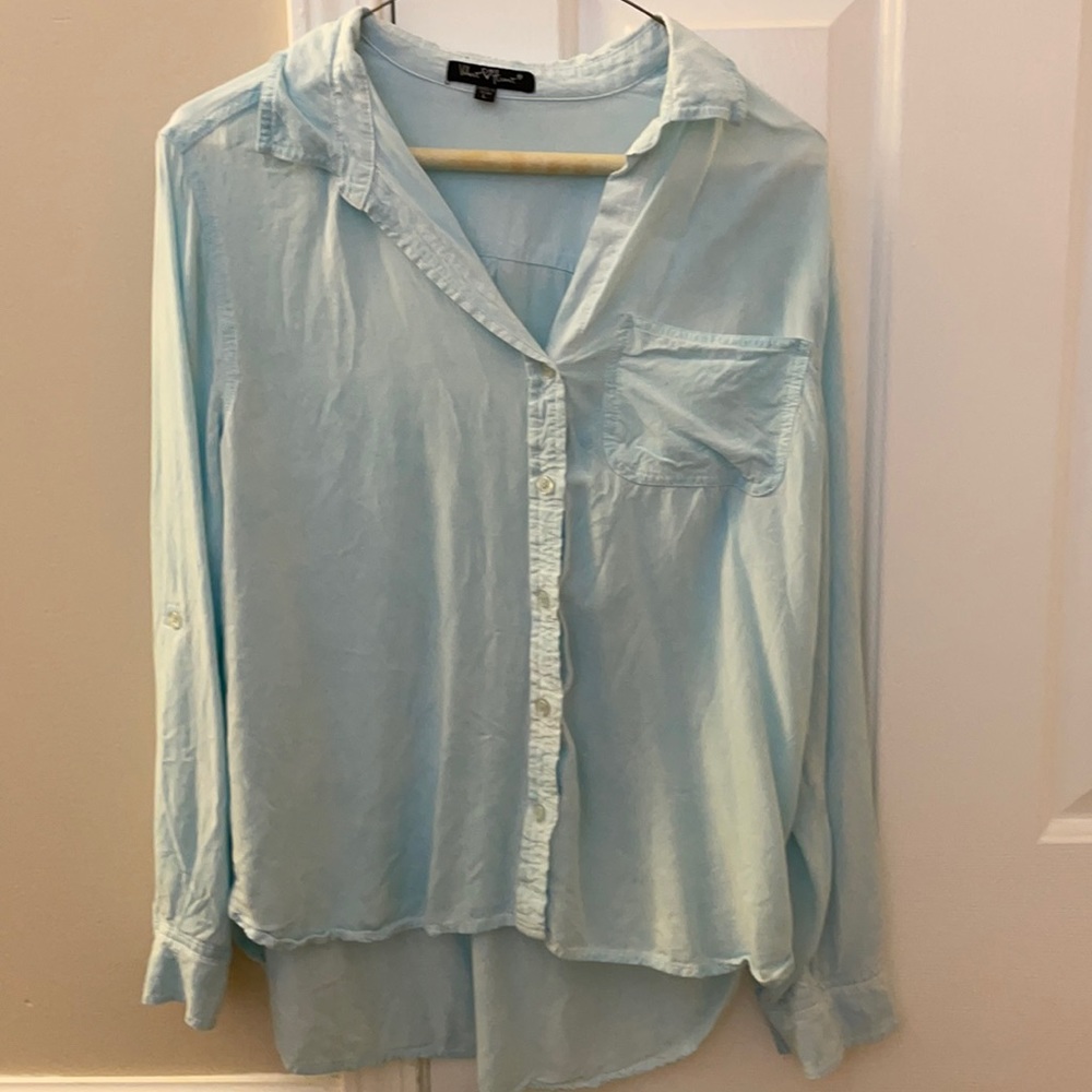 Light blue button up